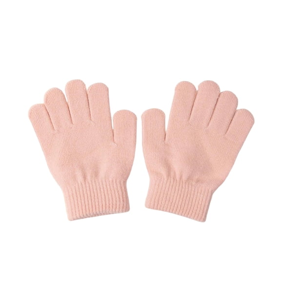 AWZXDE Kids Gloves Winter Boys Kindergarten Baby Autumn Winter Full Fingered Warm Girls Cute Five Fingered Gloves For 4-8 Years Pink,4-8 Years