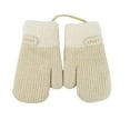 thumbnail image 1 of AWZXDE Kids Gloves Winter Mittens With Detachable Lanyard Double Layer Thermal Knitted Hand Warmers For Boys Girls Children 4-7 Years Beige,One Size, 1 of 4