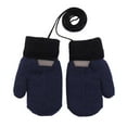 thumbnail image 1 of AWZXDE Kids Gloves Winter Mittens With Detachable Lanyard Double Layer Thermal Knitted Hand Warmers For Boys Girls Kids 1-8 Years Navy,8, 1 of 4