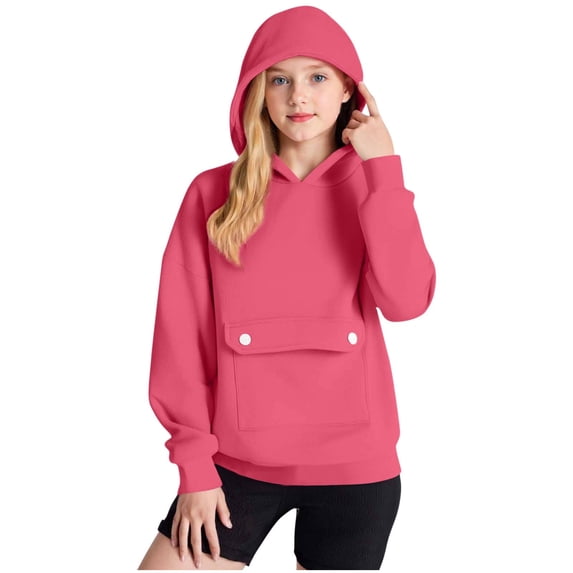 AWZXDE Kids Hoodie For Big Kids Solid Color Autumn Winter Long Sleeve ...