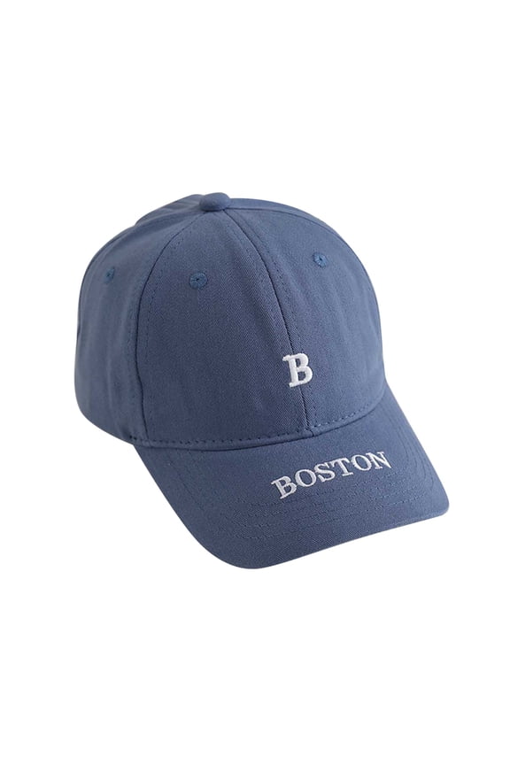 Kids Letter B Embroidered Baseball Hats With Print Adjustable Sun Hat For Boys And Girls Ages 2 To 8 Years Sky Blue