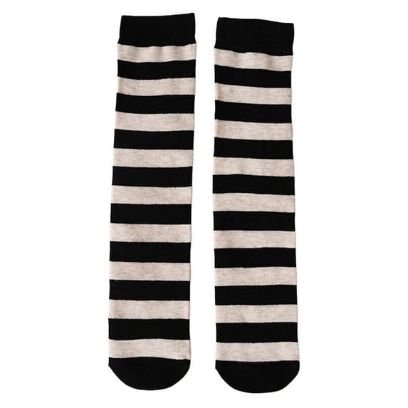 AWZXDE Kids Long Socks Fashion Color-Blocked Striped Over-Knee Socks for Party and Banquet - Elegant and Stylish for Events Black