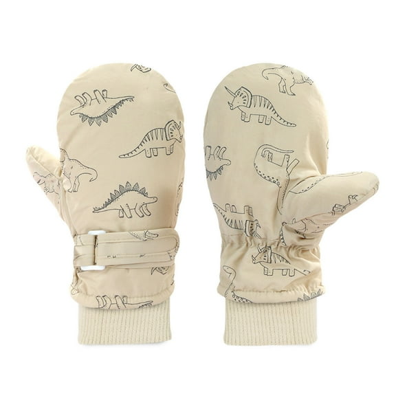 AWZXDE Kids Mittens Kids Winter Thermal Insulated Mittens For Toddlers And Children Outdoor Cold Weather Play Khaki