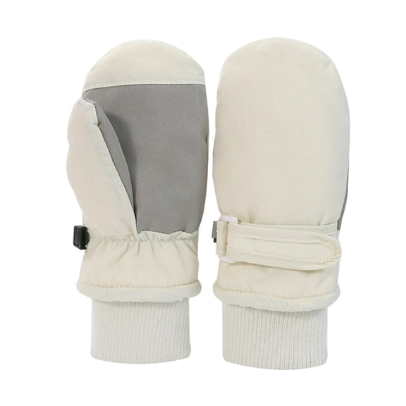 AWZXDE Kids Mittens Warm Toddler Winter Ski Mittens for Boys and Girls Soft Insulated Gloves White