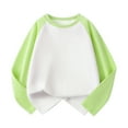 thumbnail image 1 of AWZXDE Kids Raglan Baseball Long Sleeve T Shirt Solid Color Loose Top For Boys Girls Undershirt Green 4-5 Years, 1 of 6