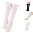 thumbnail image 1 of AWZXDE Kids School Socks Crew Socks For Girls Diamond Pattern Knee High Socks With Bow Decor For Daily Wear, 1 of 8