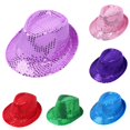 thumbnail image 1 of AWZXDE Kids Sequin Fedora Hat Short Brim Party Performance Hat with Sequin Band Lightweight Cap for Stage Shows Halloween Cosplay and Theme Party Events PP2 - One Size, 1 of 3