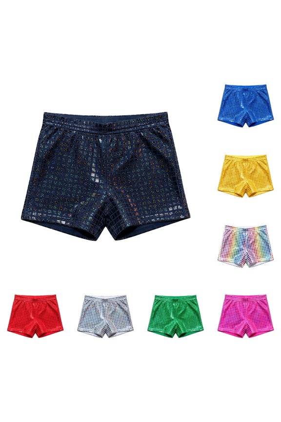 Kids Sequin Shorts for Stage Performance Party Show Costume Bottoms