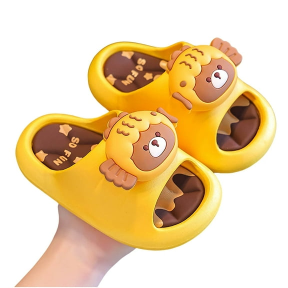 AWZXDE Kids Slippers Girls Summer Sandals With Soft Sole Comfortable Non Bath Shower Beach Footwear For Toddler Children And Families Indoor Outdoor Yellowï¼9-10 Years