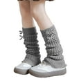 thumbnail image 1 of AWZXDE Kids Socks Girls Japanese Style Solid Color Everyday Versatile Cute Knit Leg Warmers - Warm and Comfortable for Daily Use Grey, 1 of 4