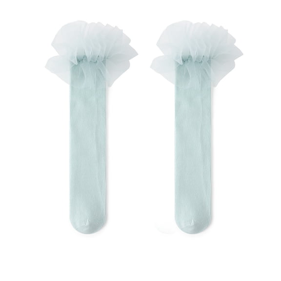 AWZXDE Kids Socks Spring Autumn Girls Mesh Lace Mid-Calf Socks for Babies Fashion Girl Knee High Socks - Cute and Comfortable Mint Green