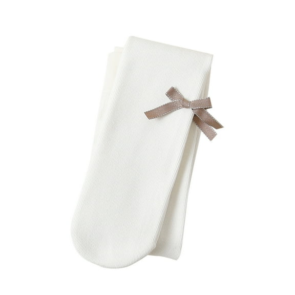AWZXDE Kids Socks for Dance with Thin Thermal Tights Cute and Versatile with Bow Design for Girls - Warm and Stylish for Winter White