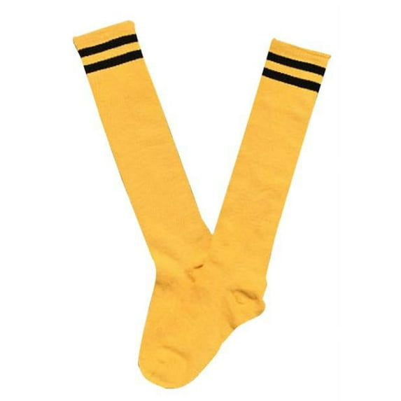 AWZXDE Kids' Striped Football Socks, Long Sports Socks for Running Yellow,One Size