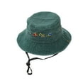 thumbnail image 1 of AWZXDE Kids Sun Hat For Kids Unisex Toddler Fisherman Cap With Cute Cartoon Print Breathable Washable Outdoor Summer Beach Hat Ages 2 To 8 Green, 1 of 4