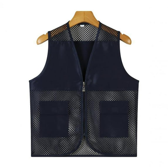 AWZXDE Kids Unisex Mesh Vest Breathable Fishing Vest With Pockets Photography Travel Hiking Waist Coat For Youth Activities And Events Black,8-9 Years