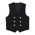 thumbnail image 1 of AWZXDE Kids Vest Formal 4 Button Jacket For Boys And Girls School Kindergarten Class Attire Black 3-4 Years, 1 of 3