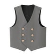 thumbnail image 1 of AWZXDE Kids Vest Formal 4 Button Jacket For Boys And Girls School Kindergarten Class Attire Grey 15-16 Years, 1 of 6