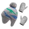 thumbnail image 1 of AWZXDE Children Animal Dinosaur Knit Hat And Gloves Set Kids Hats And Gloves Thickened Print Two-Piece For Girls Boys Outdoor Mint Green, 1 of 2