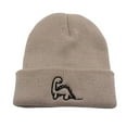 thumbnail image 1 of AWZXDE Winter Dinosaur Knit Hat For Toddlers Boys Girls Toddler Hat Animal Themed Ear Warmer Soft Yarn Cap Child Beige, 1 of 3