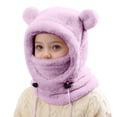 thumbnail image 1 of AWZXDE Kids Winter Hats Knitted Integrated Hat With Ear Cover And Face Piece Warm Windproof Cap For Children Age 3 To 10 Purple, 1 of 4