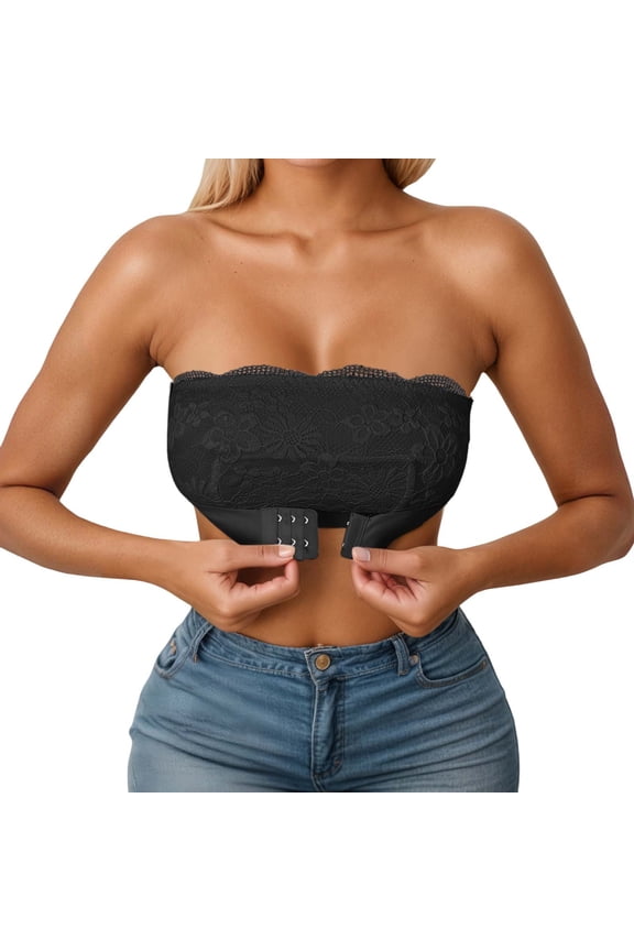 Lace Bra Women's Strapless Seamless Mesh Breathable Push Up Small Bust Enhancer Bra