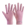 thumbnail image 1 of AWZXDE Ladies Autumn Winter Comfortable Flip Cover Plus Velvet Windproof and Cold Proof Warm Riding Driving Touchscreen Gloves for Versatile Use Pink,One Size, 1 of 4