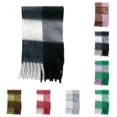 thumbnail image 1 of AWZXDE Large Plaid Scarf Winter Warm Thickened Cozy Shawl Wrap Soft Fashion Neckwear Black, 1 of 3