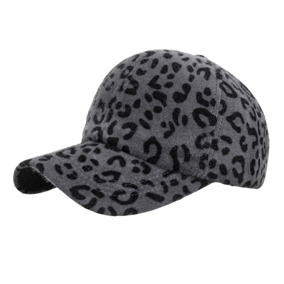 AWZXDE Leopard Print Baseball Cap for Women Men Fashion Autumn Winter Sun Visor Hat Grey,One Size