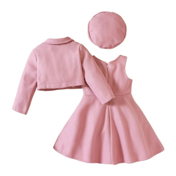 AWZXDE Little Girls Autumn Winter Flower Girl Birthday Party Graduation Dress With Cape And Hat Gifts For Girls RD2,XXL