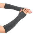 thumbnail image 1 of AWZXDE Long Arm Knitted Fingerless Winter Warmer Mitten Gloves for Enhanced Comfort and Versatility Deep Gray,One Size, 1 of 5