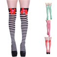 thumbnail image 1 of AWZXDE Long Socks Adult Striped Thigh High Socks With Bow Soft Stretchy Over Knee Socks For Daily And Outfit, 1 of 6