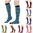 thumbnail image 1 of AWZXDE Long Socksd Knee High Socks Colorful Contrast Knee‑High Socks Soft Stretch Socks For Party Daily Outfit, 1 of 4