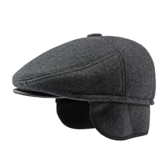 AWZXDE Men Fall Winter Ear Warm Tongue Cap British Forward Beret Style Hats For Men