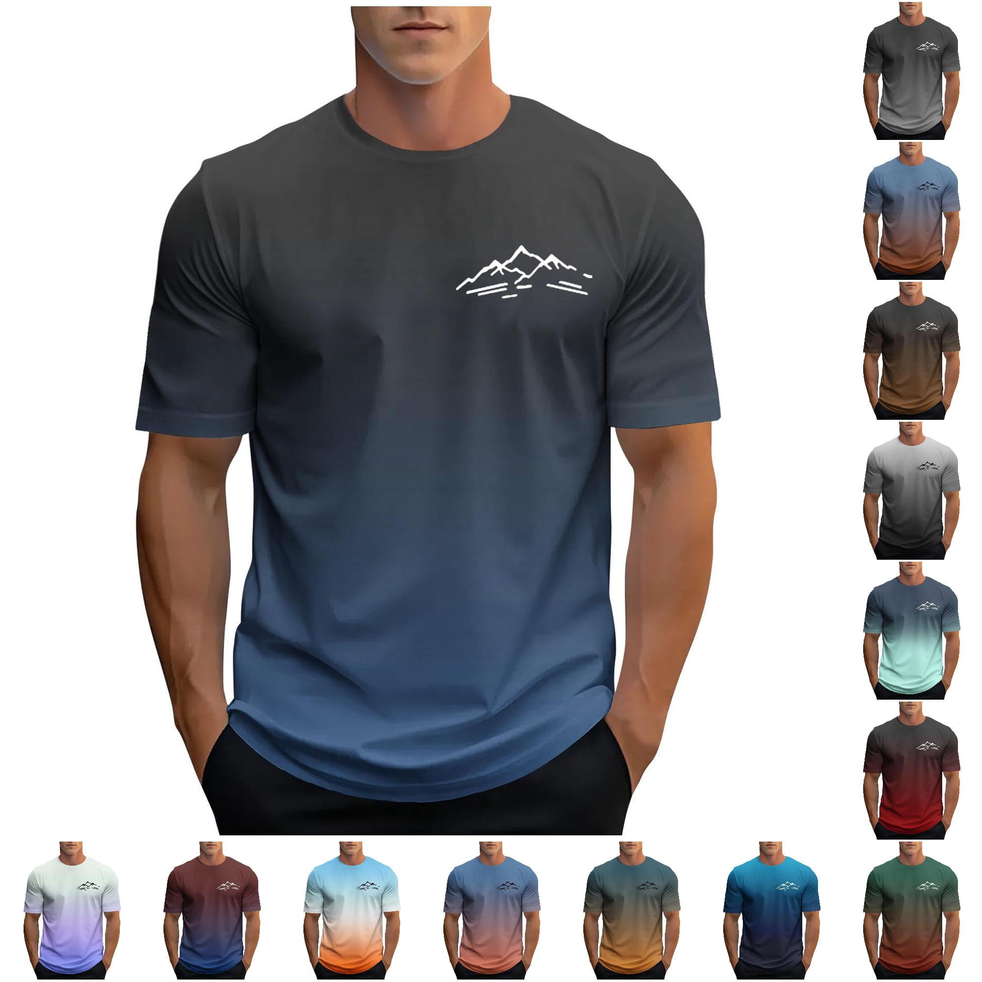 AWZXDE Men Shirts Fashion Print Daily Casual Short Sleeve Summer