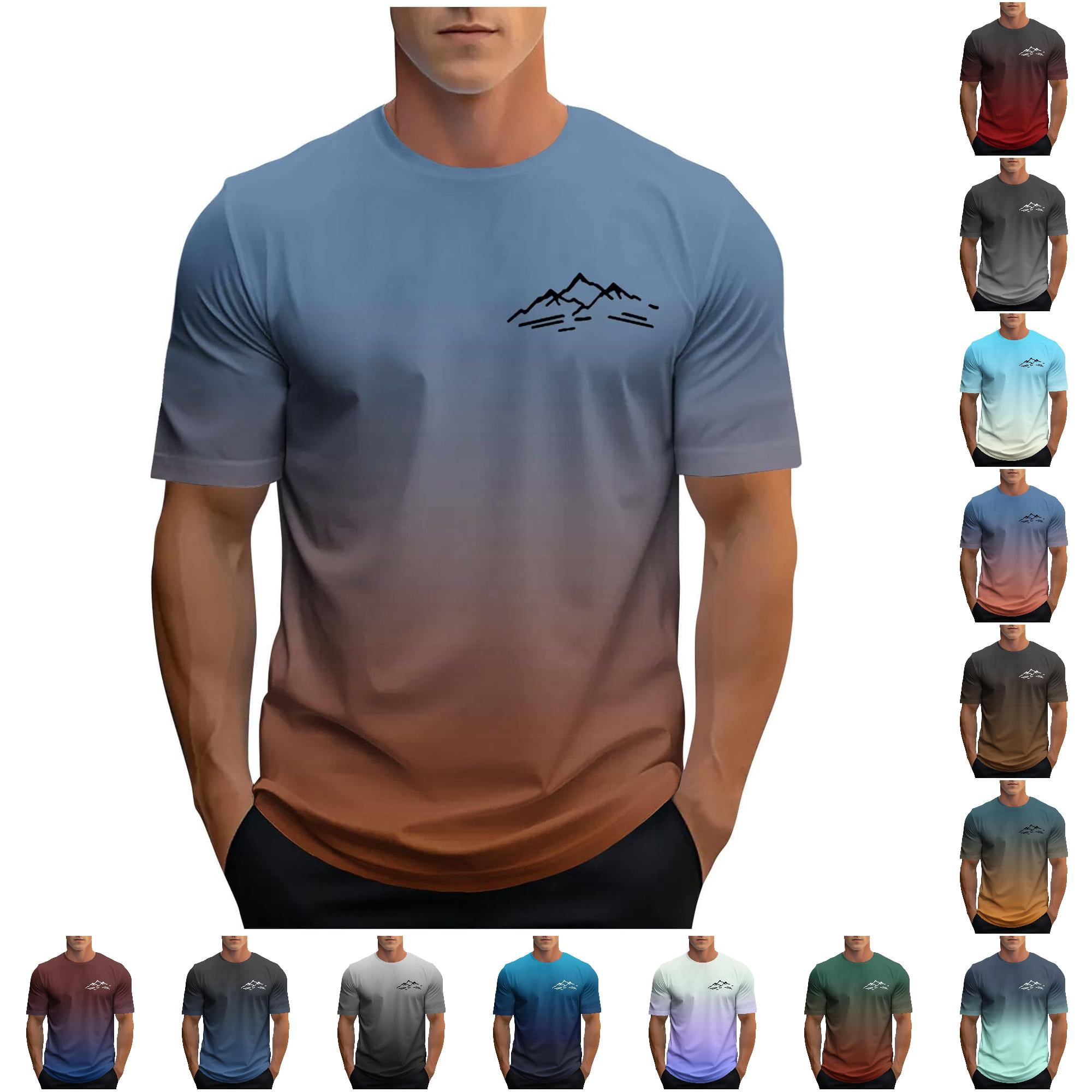 AWZXDE Men Shirts Fashion Print Daily Casual Short Sleeve Summer