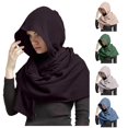 thumbnail image 1 of AWZXDE Men Women Hooded Scarf Winter Crinkle Soft Neckerchief Wrap Black, 1 of 4