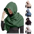 thumbnail image 1 of AWZXDE Men Women Hooded Scarf Winter Crinkle Soft Neckerchief Wrap Green, 1 of 6