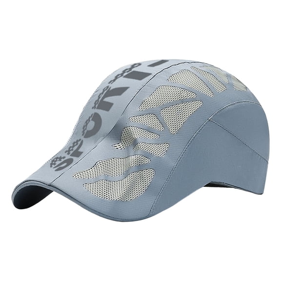 AWZXDE Men's Casual Baseball Cap Solid Color Ordinary Outdoor Sun Hat with Letter Printing Breathable Mesh and Quick-Dry Fabric Grey,One Size