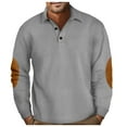 thumbnail image 1 of AWZXDE Men's Casual Corduroy Lapel Half Button Sweatshirt, Daily Home Wear No Hood Grey,S, 1 of 9