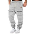 thumbnail image 1 of AWZXDE Men's Drawstring Waist with Front Pockets Loose Fit Casual Jogger Pants for Comfortable and Functional Wear Grey,XXXL, 1 of 8