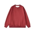 thumbnail image 1 of AWZXDE Men's Fall Winter Solid Color Crewneck Sweatshirt, Relaxed Versatile Fashion Pullover Red,XXXXXL, 1 of 3