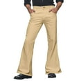 thumbnail image 1 of AWZXDE Men's Flare Leg Pants with Button Closure Solid Color Casual Wear Stretchy Comfortable Bootcut Relax Trousers Khaki,S, 1 of 7