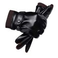 thumbnail image 1 of AWZXDE Men's Leather Gloves for Winter Outdoor Activities Touchscreen Compatible Warm Mittens for Riding and Students Black,One Size, 1 of 7