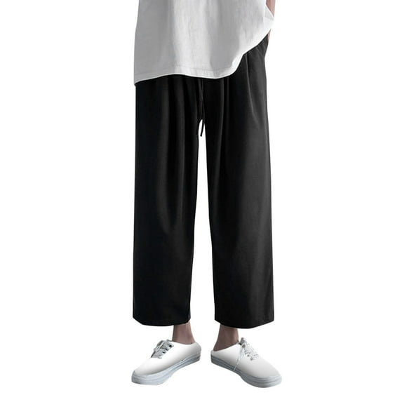 AWZXDE Men's Lightweight Drawstring Beach Shorts with Pockets Loose Fit Summer Casual Swim Pants Black,M