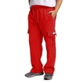 thumbnail image 1 of AWZXDE Men's Lined Cargo Joggers with Drawstring, Loose Fit Winter Warm Work Pants with Multiple Pockets Utility Style Red,XXXXXL, 1 of 8