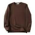 thumbnail image 1 of AWZXDE Men's Shirt Style Pullover Top Long Sleeve Crewneck Minimalist Design Lightweight Stretchable Casual Sporty Shirt Jacket Coffee,XXL, 1 of 3