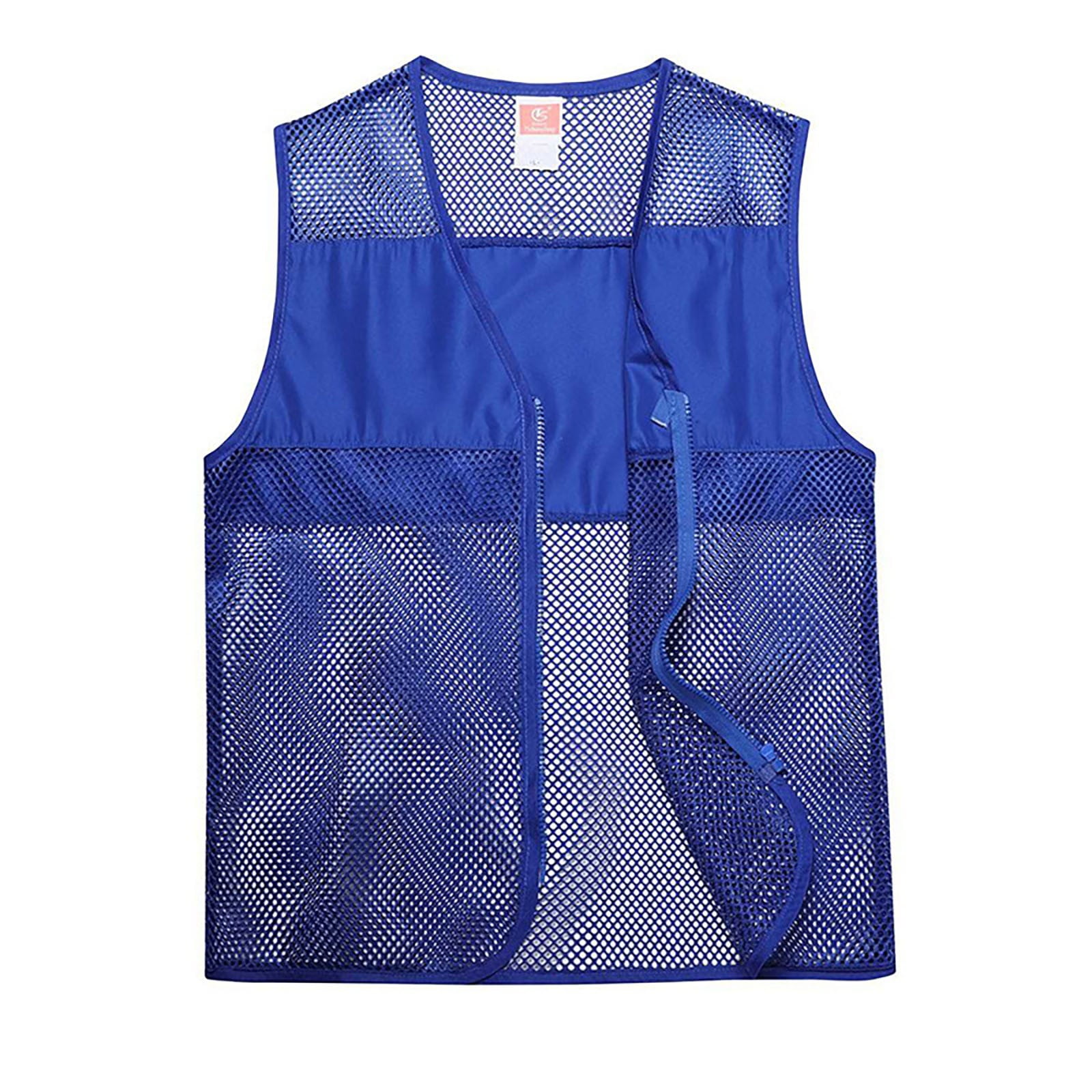 AWZXDE Men's Sleeveless Shirt Fashion Solid Color Reflective Mesh Vest for Running Outdoor Sports
