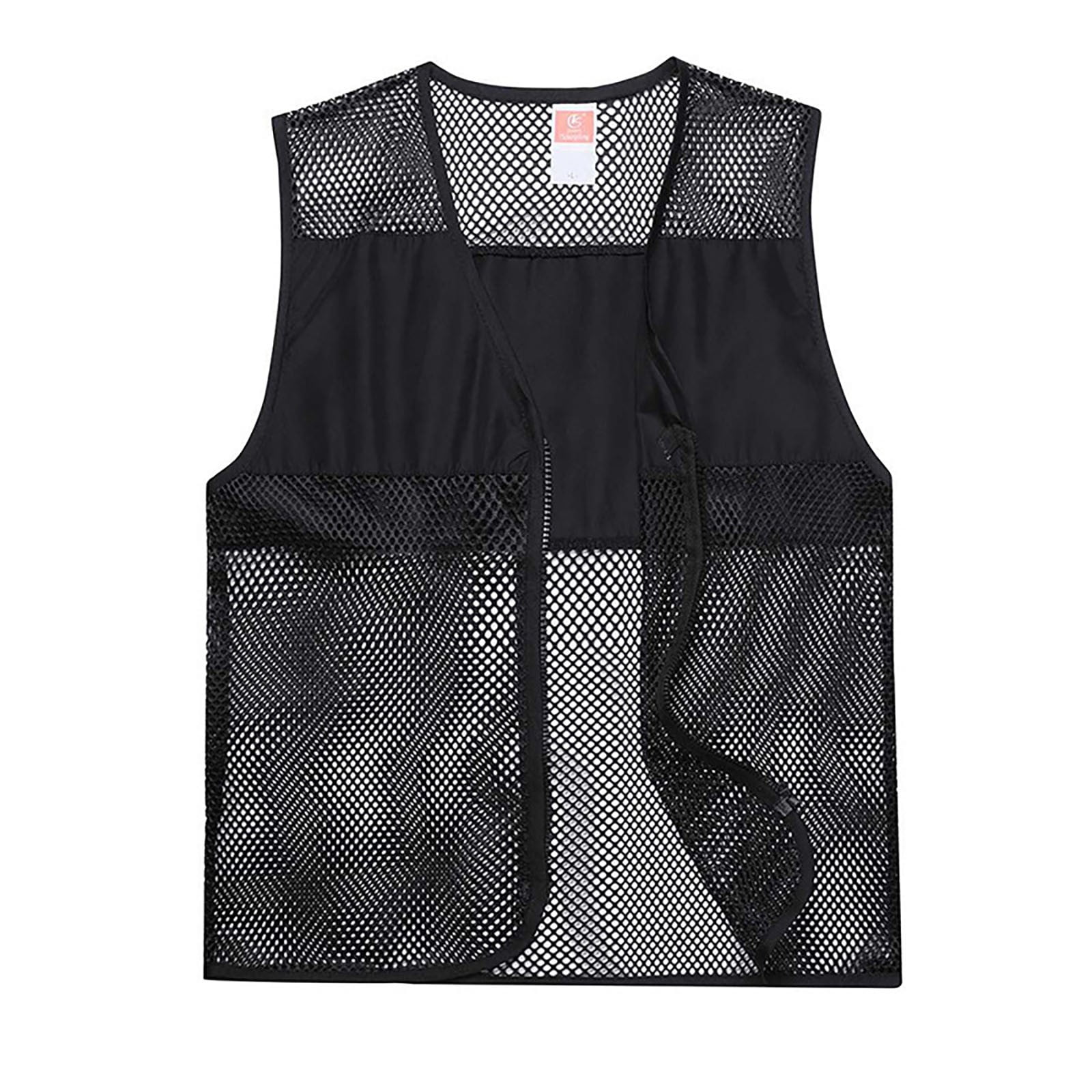 AWZXDE Men's Sleeveless Shirt Fashion Solid Color Reflective Mesh Vest for Running Outdoor Sports