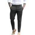 thumbnail image 1 of AWZXDE Men's Solid Color Pocket Button Casual Sporty Straight Leg Dress Pants for a Versatile and polished Dark Gray,M, 1 of 5