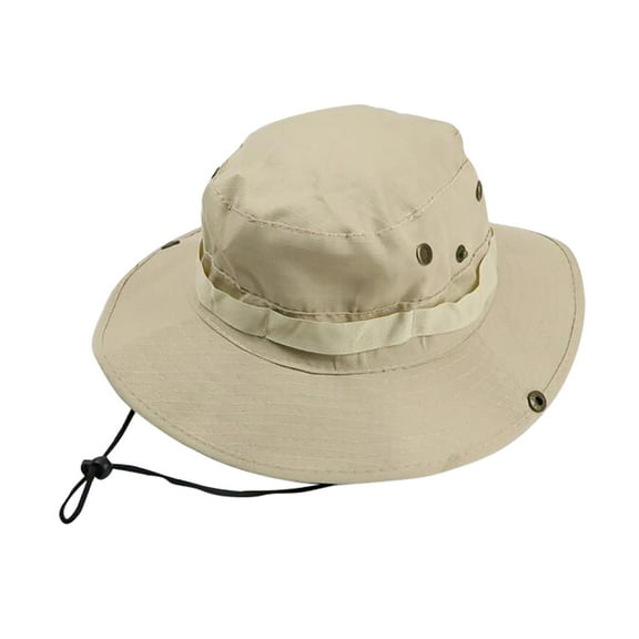 AWZXDE Men's Solid Outdoor Sun Hat with Drawstring, Hiking Cap for Sun and Adjustable Fit B,One Size